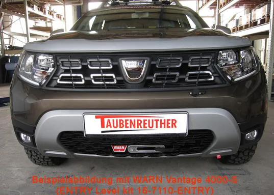 Seilwindenanbausatz Dacia Duster Bj. 2010 - 09/2020. Inkl. WARN Axon 55-S