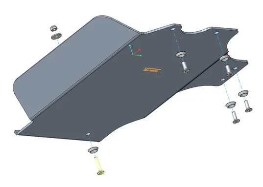 Unterfahrschutz (UFS) Ford Ranger Raptor ab 11/2022. Verteilergetriebe