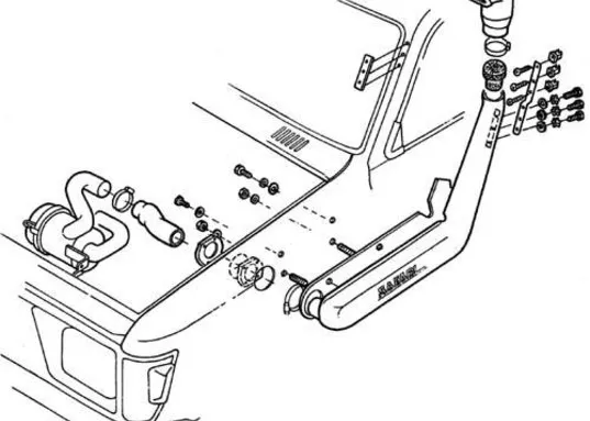 Safari Snorkel Hilux '89-'97. Ss106Hf für Alle Diesel