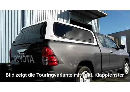 Basic Hardtop für Toyota Hilux ab '15 xtracab Flach. Glatt. Seitl. Geschlossen