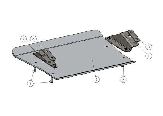 Unterfahrschutz (UFS) Toyota J 80 Vorderachse. 6 mm Aluminium