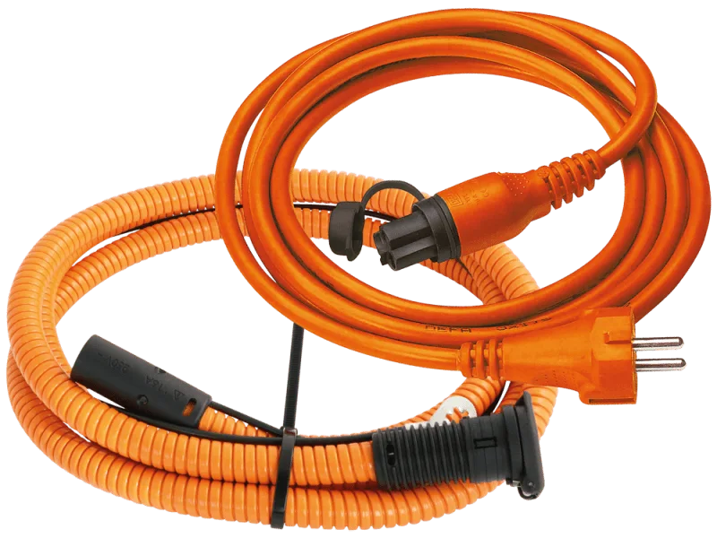 DEFA - 230 VA C Anschluss-Set 2.5 m *orange* mit Stecker/Dose