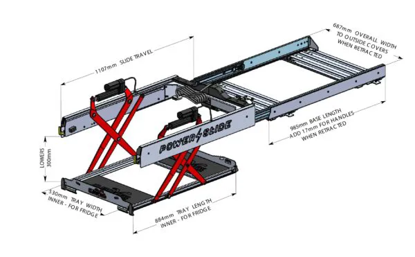 ClearView PowerSlide elekt. Kühlbox und Lasten Auszug - L