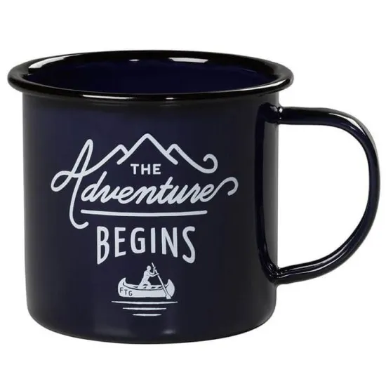 Emaille Tasse – Adventure Begins / 400 ml