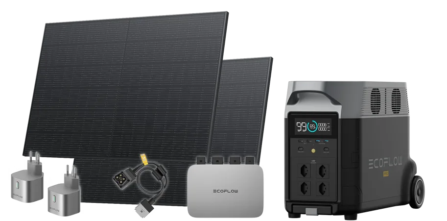 EcoFlow Balkonkraftwerk mit 3.6 kWh Speicher / 2x 400 W EcoFlow Solarpanels