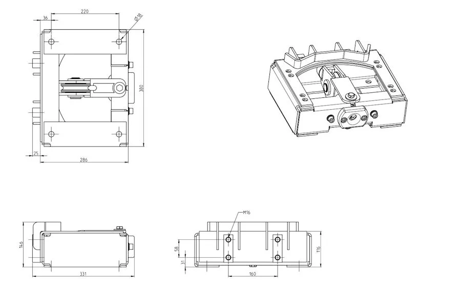 Seilspulführung für Serie Generation 1 - 5400 kg Zugkraft. Inkl. Seildruckplatte