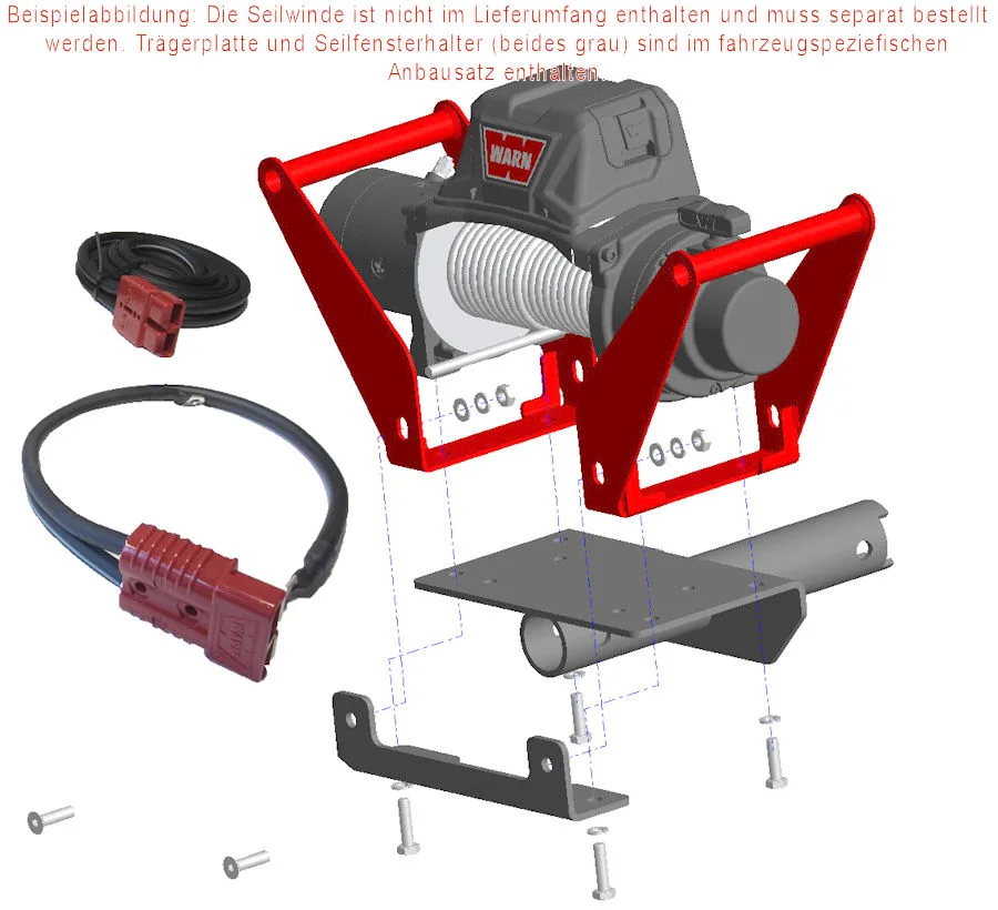 Option Midrange Seilwinden für Hidden Multi-Mount, inkl Tragegriffe und Kabel