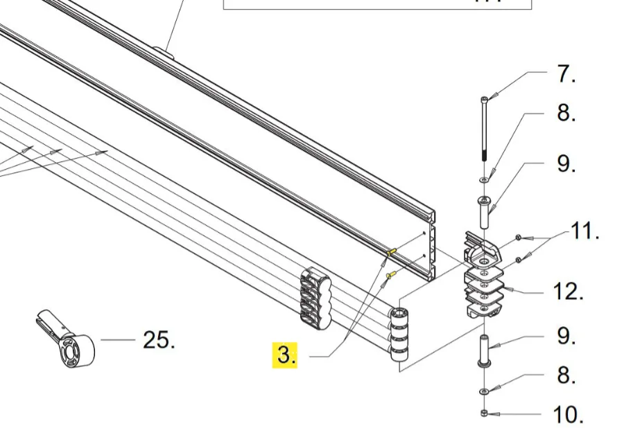 Rhino Rack Senkkopfschraube M6 x 20 mm zu Batwing Alugussscharnier (1 Stk)