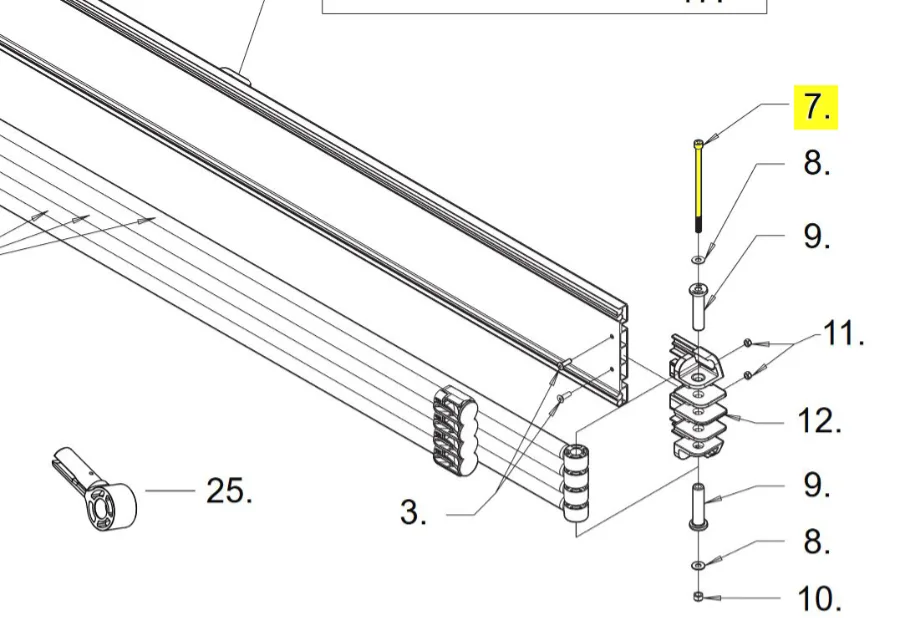 Rhino Rack Bolzen M8 x 150 mm zu Batwing Alugussscharnier (1 Stk)