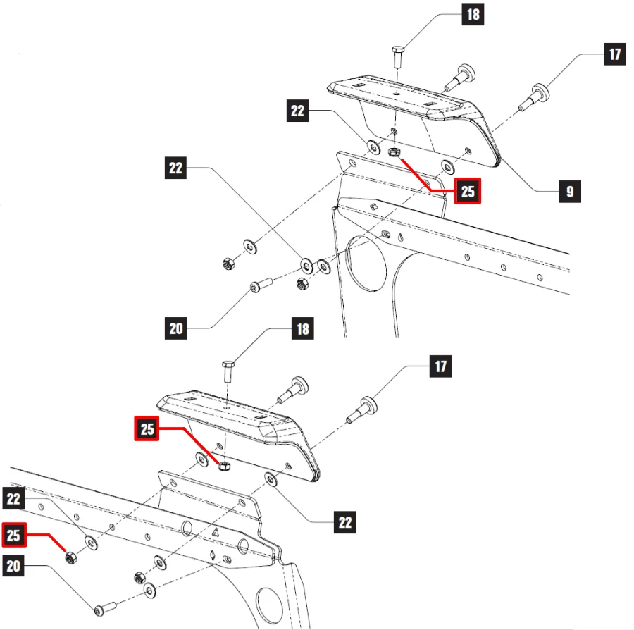 Rhino Rack Stopmutter M6 Schwarz (8 Stk)