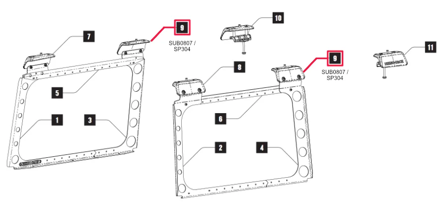 Rhino Rack Montagepunkt aussen Jeep Wrangler JL Backbone mitte für 50-11RWrangler JLb1