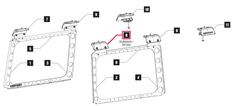 Rhino Rack Montagepunkt aussen Jeep Wrangler JL Backbone hinten rechts für 50-11RWrangler JLb1