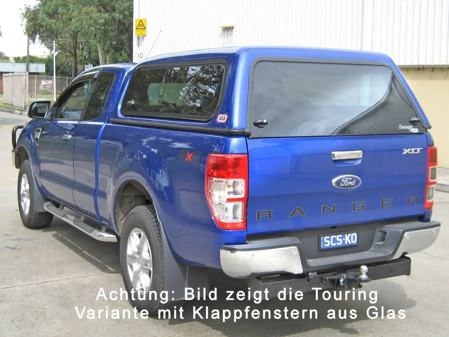 Standard Hardtop für Ford Ranger 12-23. 2ab Ec Flach. Glatt. Seitl. Schiebefen.