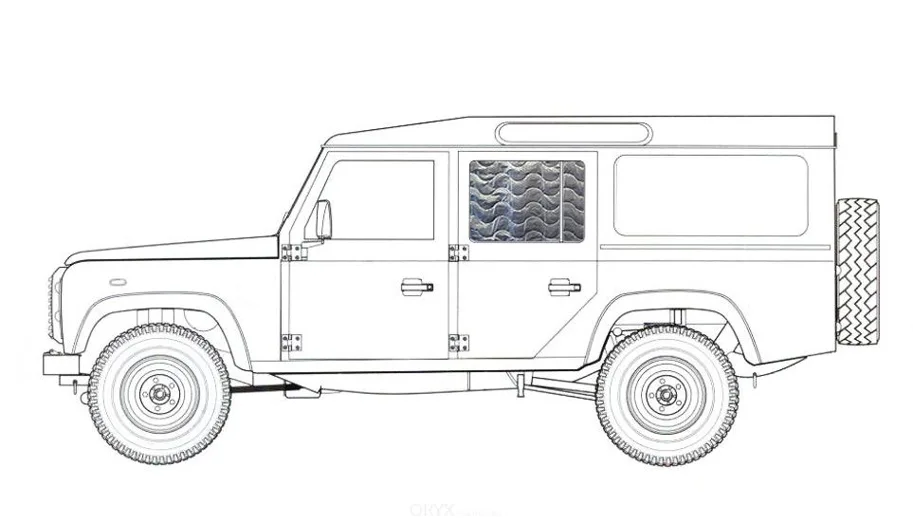 Thermomatten für Land Rover Defender 110 Seite hinten 2-tlg.