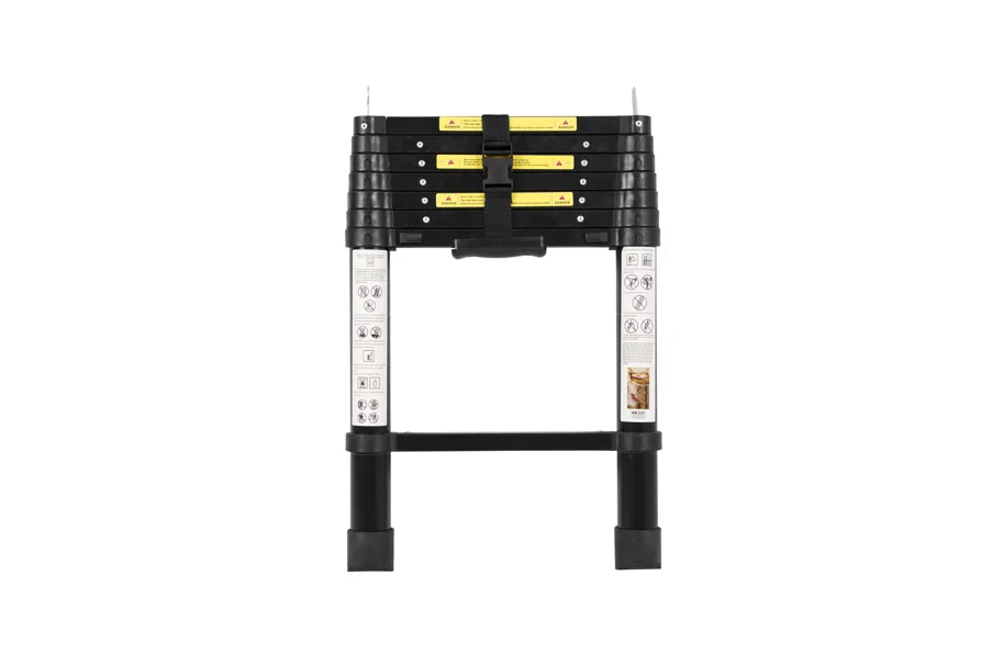 Annjuk - Telescopic One-Touch Ladder 2.3m Black