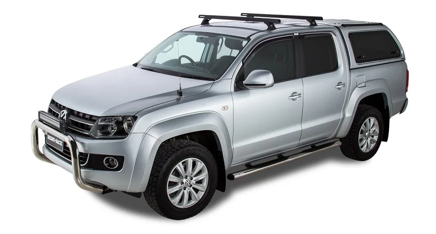 Rhino Rack Vortex Querträger 1375 m mit (2) silber. Volkswagen Amarok. Inkl. RCP24 + Rch4