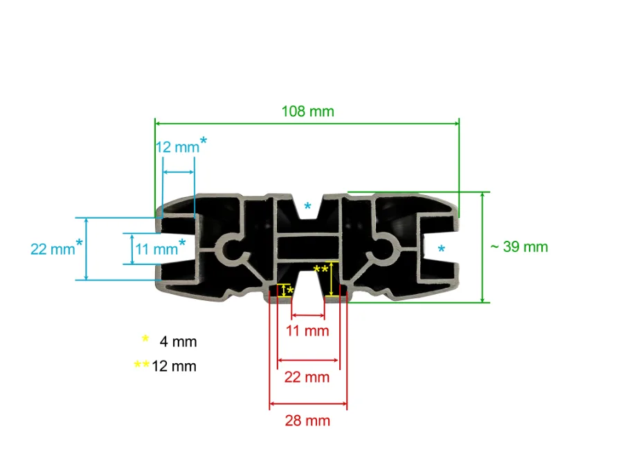 RECONN-Deck Querträger 1260 mm, schwarz