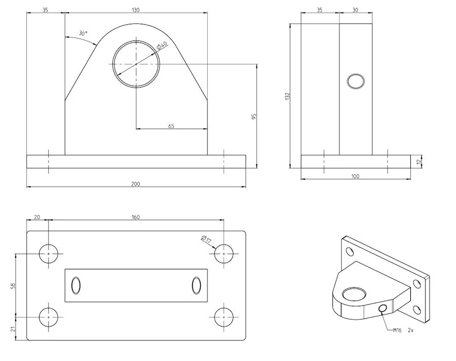 Zugmauladapter Set universal für Bolzen bis 38mm Durchmesser