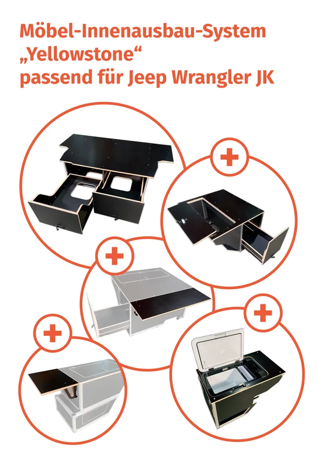 Möbel-Innenausbau-System „Yellowstone JK“, passend für Jeep Wrangler JK – 21493