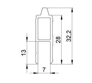 Easy Case Deckelrahmen Unterteil Profil "male" 2 Meter