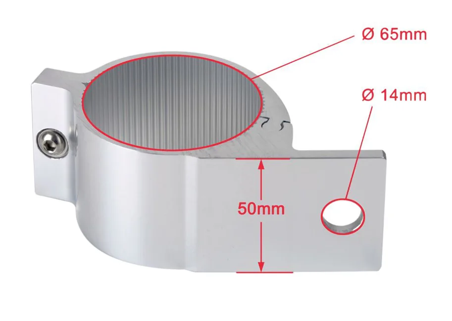 Scheinwerferhalter ø63-63.5 mm Alu natur