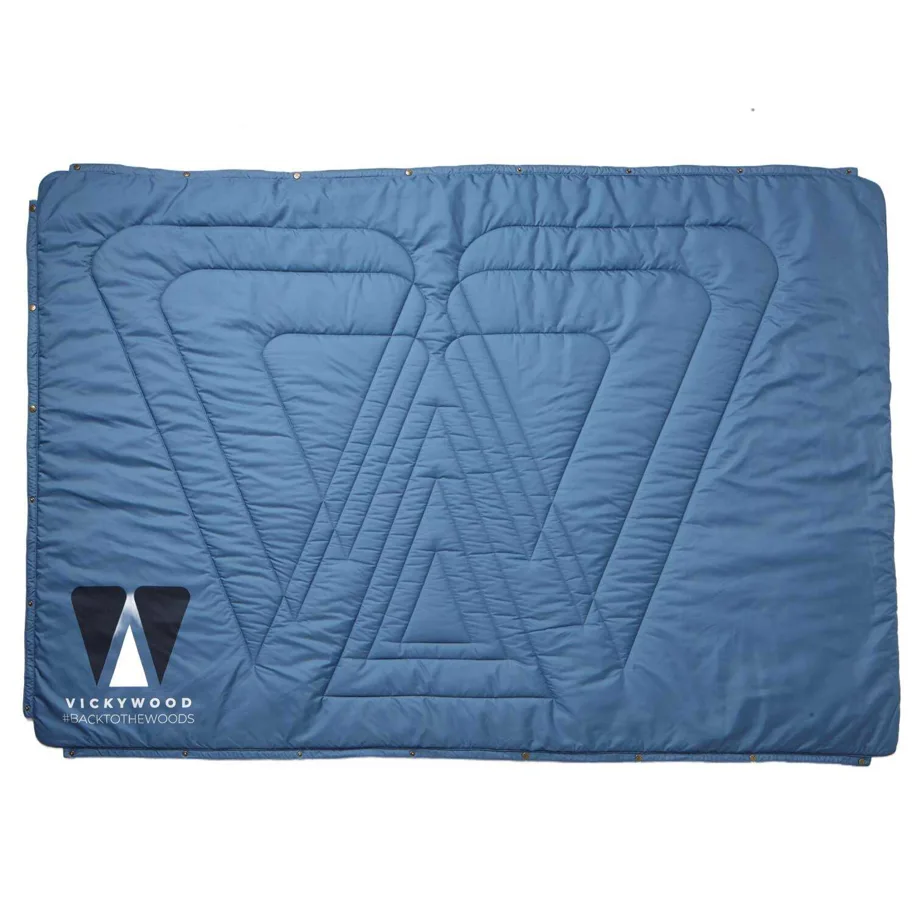 VICKYWOOD VOITED x VICKYWOOD Fleece Decke MOUNTAIN BLUE