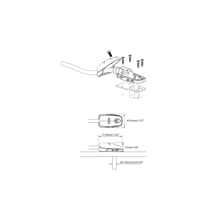 LTPRTZ® Horizontale Dachdurchführung Kabeldichtung 6-10 mm Kabel schwarz