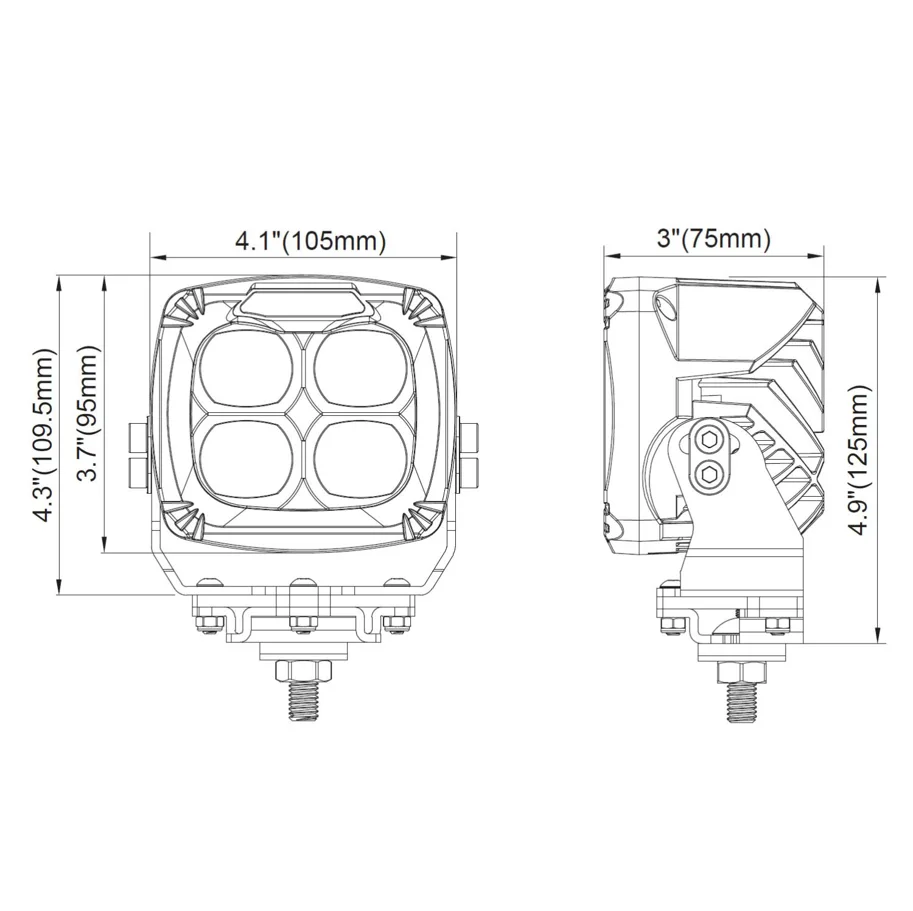 LTPRTZ® INDUSTRIAL-Arbeitsscheinwerfer Flut 40 Watt