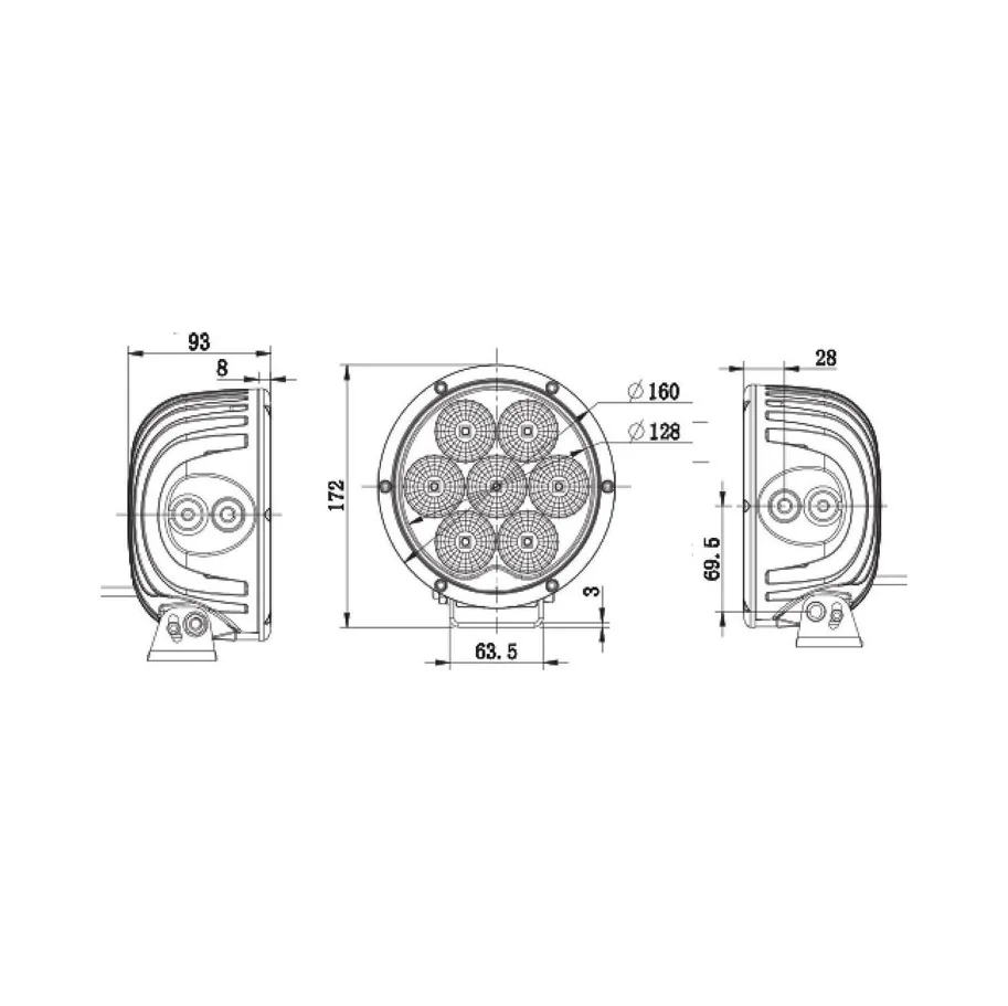 LTPRTZ® LED UltraLux Fernscheinwerfer DL009-C Kombo 10°+ 60° ECE