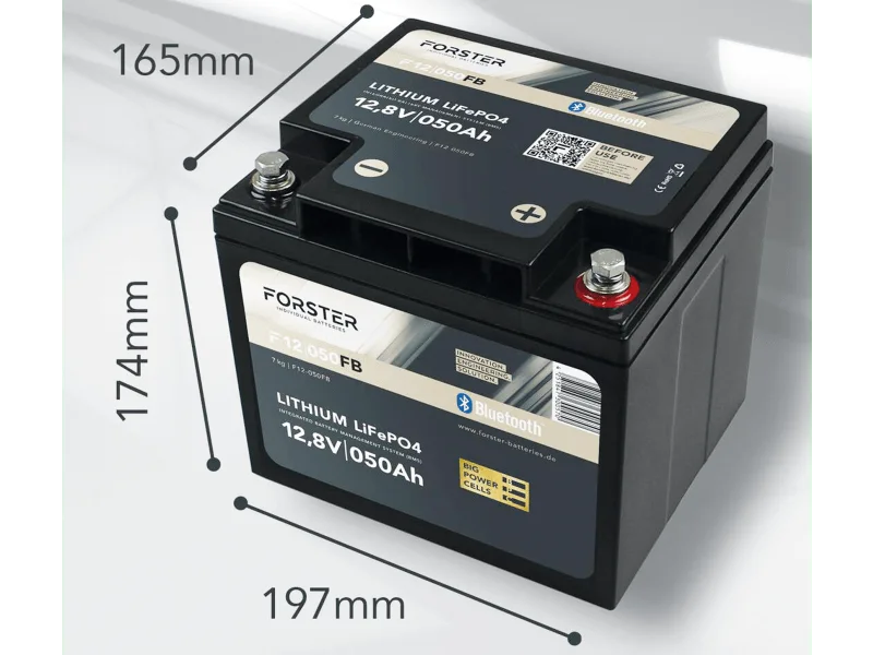 Forster LiFePO4 Lithium-Batterie 12 V 50 Ah – Kompakte Energiequelle für vielseitige Anwendungen