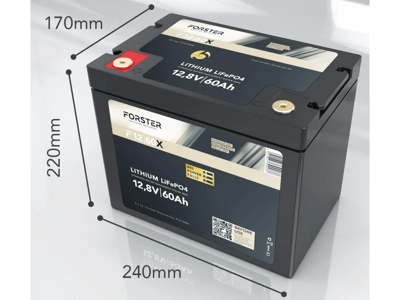 Forster LiFePO4 Lithium-Batterie 12 V 60 Ah High Power – Kompakt, leistungsstark und zuverlässig