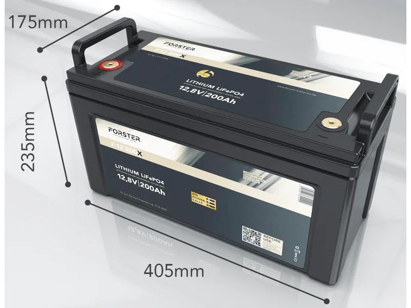 Forster LiFePO4 Lithium-Batterie 12 V 200 Ah High Power – Maximale Leistung für mobile Energieversorgung