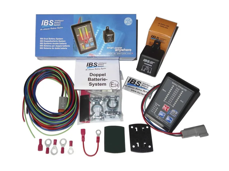 IBS Doppelbatteriesystem 12V,  Verkabelung + TK2 Kit. IBS 200A 12V-Relais