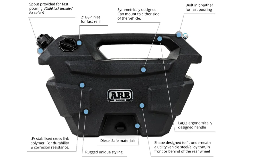 ARB Frontier Diesel Kanister 30L für Flatbed & Pritschenfahrzeuge