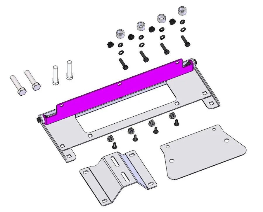 ARB Seilwindenanbausatz zu Stossstange, inkl. klappbaren Nummernschildhalter