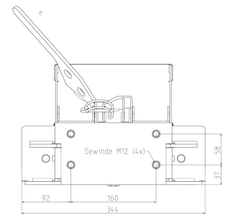 Universalhalter hinten für 1-24441 Seilspulung