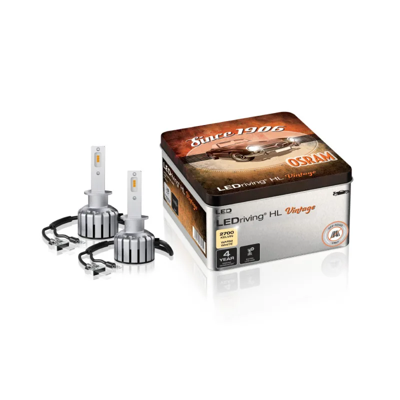 OSRAM LED Leuchtmittel Set (2 Stück) LEDriving HL VINTAGE H1, warmweiss 2700K, 12V