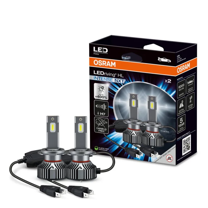 LED Leuchtmittel Set (2 Stk.) H7/H18, OSRAM LEDriving HL Intense Next +400%, CAN-Bus kompatibel