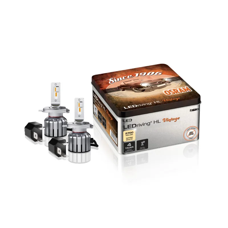 OSRAM LED Leuchtmittel Set (2 Stück) LEDriving HL VINTAGE H4/H19/R2 (Bilux), warmweiss 2700K, 12V