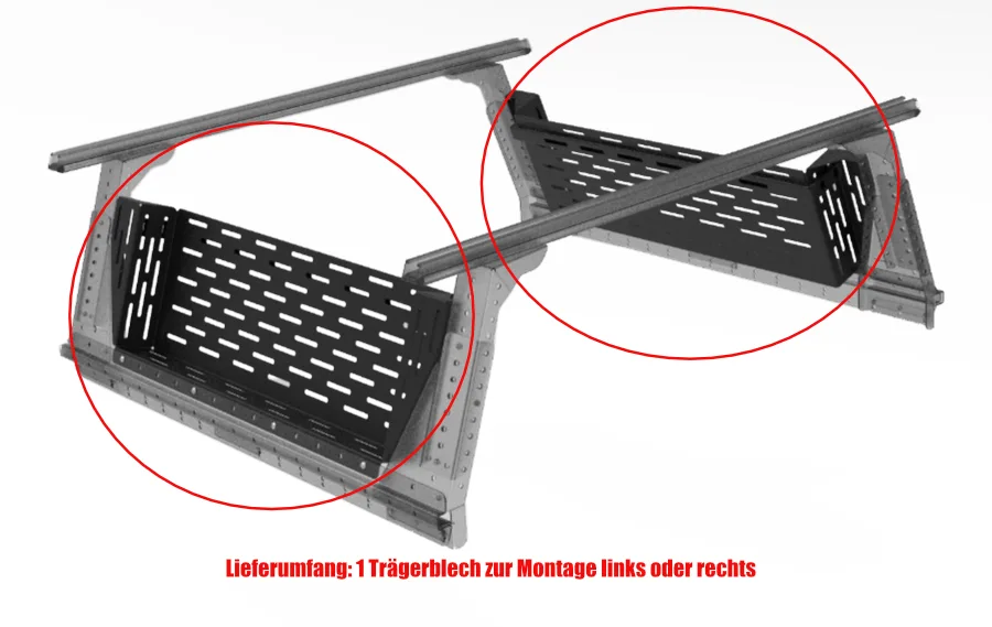 Muli-Rack Trägerblech DoubleCab links + rechts (1 Stk)