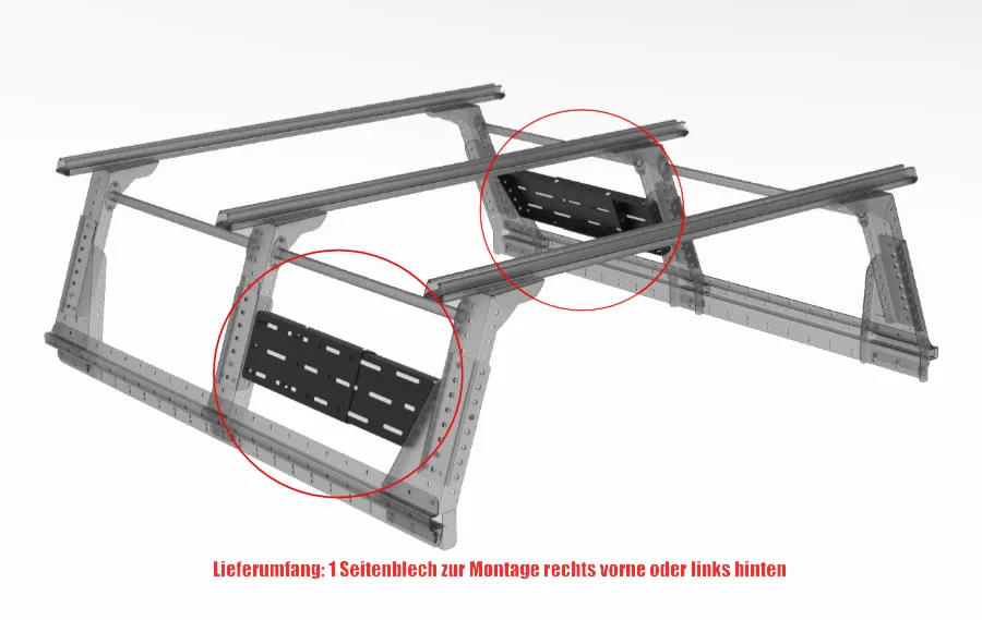 Muli-Rack Seitenblech Xtra Cab, vorne recht bzw. hinten links (1 Stk)