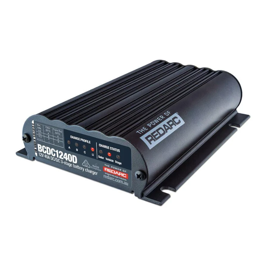 REDARC BCDoppelkabine1240D, Battery Charger, Doppelkabine-Doppelkabine Dual Input, 12V 40A, MPPT Regulator