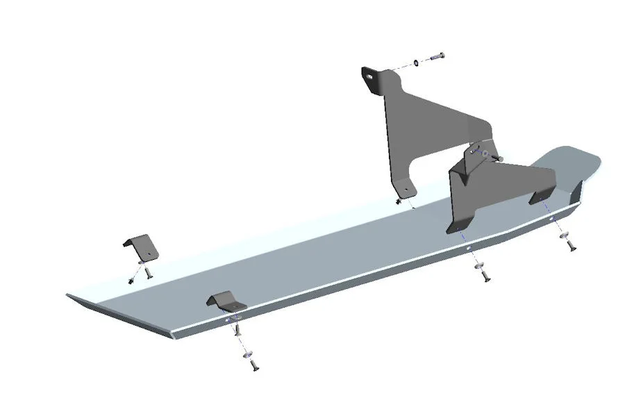 Unterfahrschutz Nissan Navara D23 NP300, bis 19, Tank + AdBlue Tank, DC