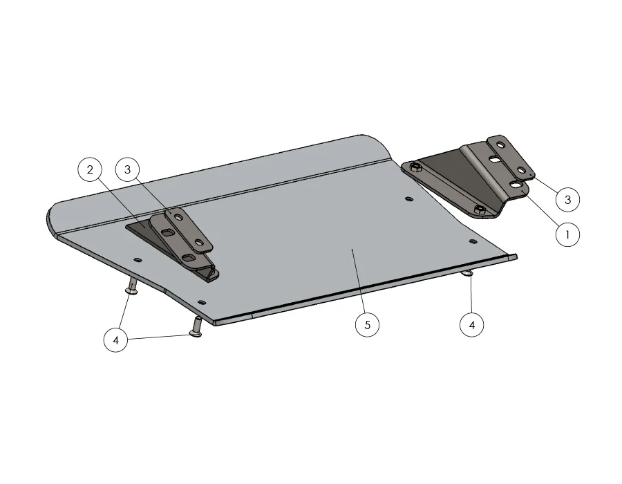 Unterfahrschutz Toyota J80 Vorderachse, 6 mm Aluminium